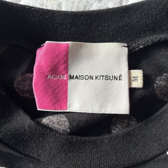 SzM Maison Kitsuné Unisex ACIDE Polka Dot Long Sleeve Shirt - Limited Edition - Picture 7 of 16